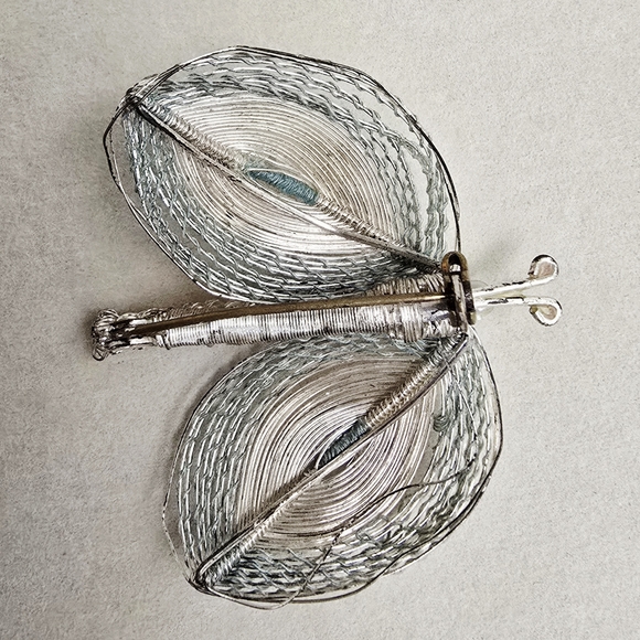 Vintage Silver and Gray Moth Brooch - Picture 3 of 4